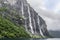 Seven Sisters Waterfall, fjord, Norway