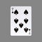 Seven of Spades. Isolated on a gray background. Gamble. Playing cards