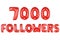 Seven thousand followers, red color