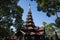 Seven-tiered spire of Bagaya Monastery - teak wood buddhist monastery in Inwa Ava, Myanmar