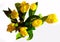 Seven yellow tulips bunch