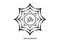 Seventh chakra Sahasrara, symbol Om logo template. Crown chakra symbol, lotus sacral sign meditation, eight petals, yoga round
