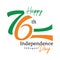 Seventy six 76 years of indian independence day vector design