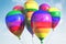 Several balloons with lgbt symbols