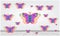 Several beautiful butterflies on abstract background