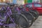 Several bikes for rent in the city