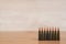 Several bullets on a wooden background