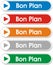 Several buttons rectangles of several colors with written in French good plan