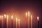 Several candles were lit, warm light with Generative AI
