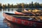 several canoes float on water