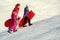 Several Children Sledding