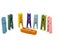 Several colored linen pegs vertically