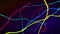Several colorfully colored and bent lines on a background with color gradient