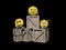 Several emoticon on boxes - 3d render