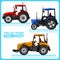 Several images of tractors.