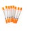 Several insulin syringes for for injection white isolated background