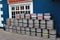 Several kegs set outside popular pub,Pat Collins Bar,Adare,Ireland,October,2014