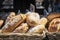 Several Loaves of Bread at a Market