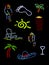 Several neon signs