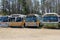 Several old, historic transportation buses, Seashore Trolley Museum,Kennebunkport,Maine,2016