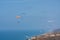 Several paragliders at Torrey Pines Gliderport in La Jolla