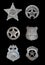 Several Police and Sheriff Badges