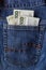 Several Polish banknotes jeans pocket