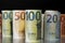 Several rolls of Euro bills
