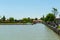 several rowing boats are waiting for their customers on shore of the neusiedlersee lake in Austria....IMAGE