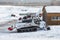 Several snowcats at ski resort in winter