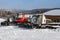 Several snowcats at ski resort in winter