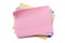 Several sticky post notes different colors pink flat view