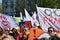 Several thousand teachers, as well as parents and students supporting them, protested, the 16th day of teachers protest. The main