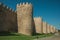 Several towers on the large city wall of Avila