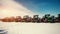 Several tractors lined up in the agricultural sector