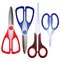 Several types of clerical scissors. Stationery
