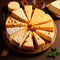 Several varieties of cheese, elite varieties of cheese made from milk - AI generated image