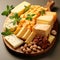 Several varieties of cheese, elite varieties of cheese made from milk - AI generated image