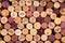 Several Wine Corks seen from above.