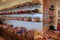 Several wood baskets filled with flavors of salt water taffy,Perkins Cove Candy,Maine,2016