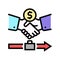 severance pay allowance color icon vector illustration