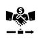 severance pay allowance glyph icon vector illustration