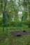 Severe childhood of Russian children. Broken swing in the yard