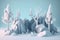 severe ice storm, with heavy snow and ice blanketing the landscape, concept, AI generation