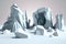 severe ice storm, with heavy snow and ice blanketing the landscape, concept, AI generation