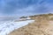 Severe storm along Dutch North Sea coast put Beach to the dunes under water