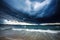 severe storm clouds over the ocean