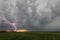 A severe thunderstorm over the Nebraska plains produces dangerous cloud to ground lightning