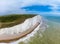 Severn Sisters white cliffs over the ocean at Cuckmere, in the South Downs National Park