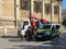 Sevilla/Spain - 29 september 2016: Policia Local Sevilla patrol in front of the Catedral of saint Mary of the see